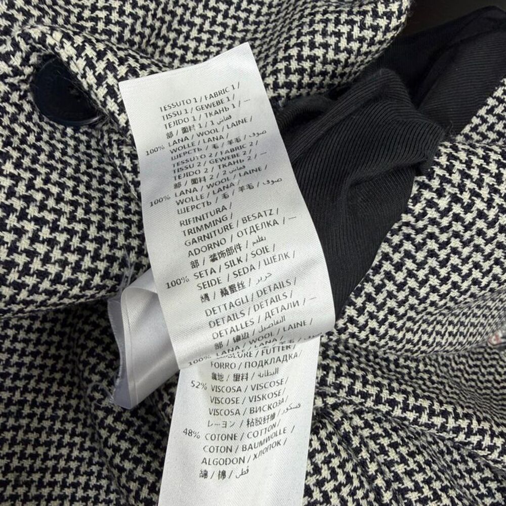 Stella Mccartney Chana Houndstooth-Print Coat in Black and White Wool - Picture 5 of 5